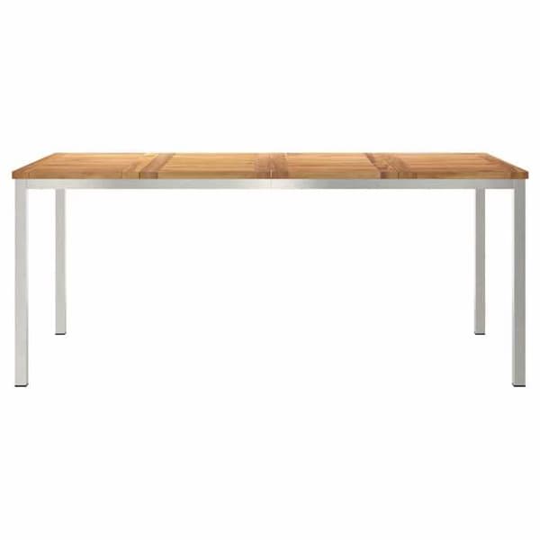 Trädgårdsbord - EXKLUSIV HEM - 180x90x75 cm - Rostfritt stål - Hårdträskiva - Rektangulär