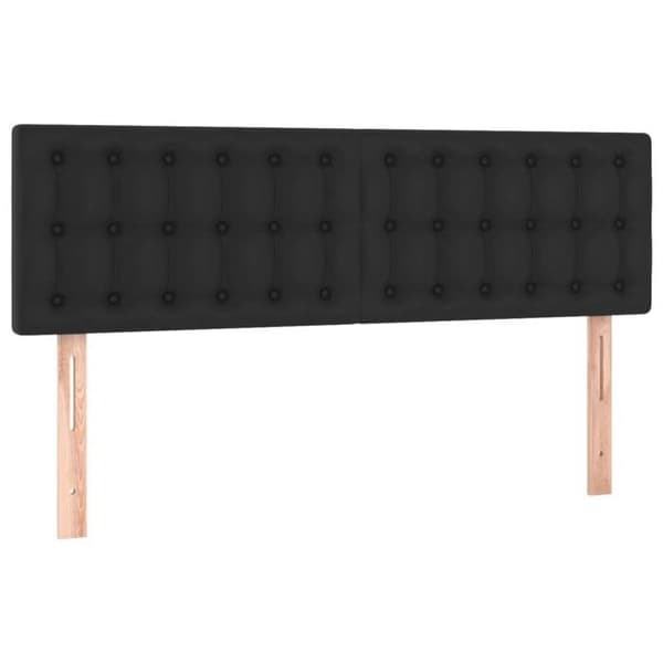 Seng med madras - Eksklusivt hus - 140x190 cm - Kunstlæder sort - Justerbar sengestel