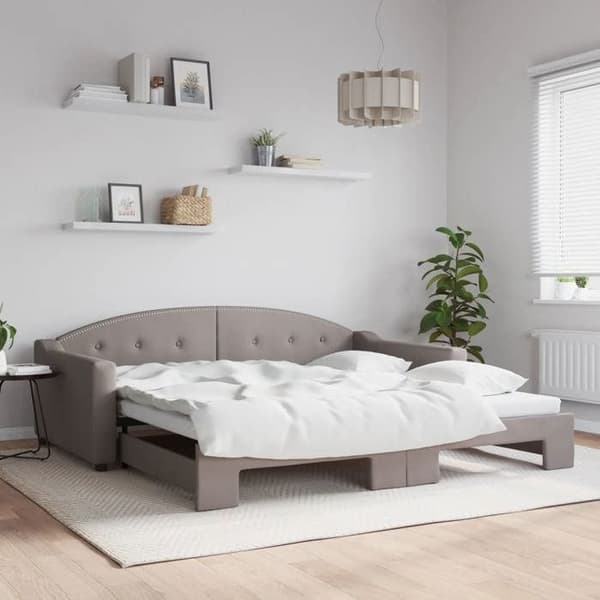 Maison Exclusive - Päivävuode, jossa on taupe väri 100x200 cm kangas