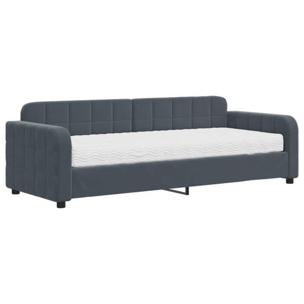 Maison Exclusive - Dagbädd med mörkgrå madrass 80x200 cm sammet mörkgrå