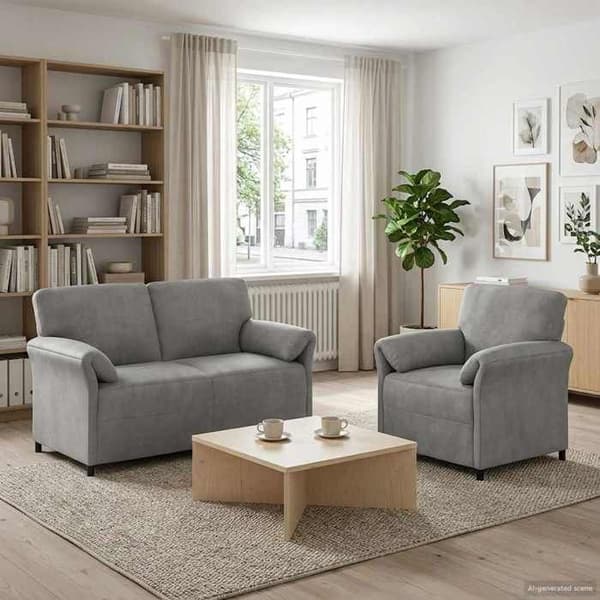Maison Exclusive - Sæt af 2 sofaer Lys grå Velour