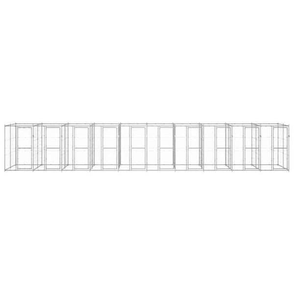 Maison Exclusive - Utomhus hundhus i galvaniserat stål 24,2 m² silver-