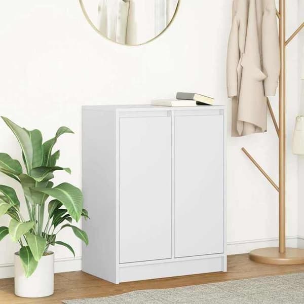 Maison Exclusive - Hvidt buffet 57x34x76 cm ingeniørtræ
