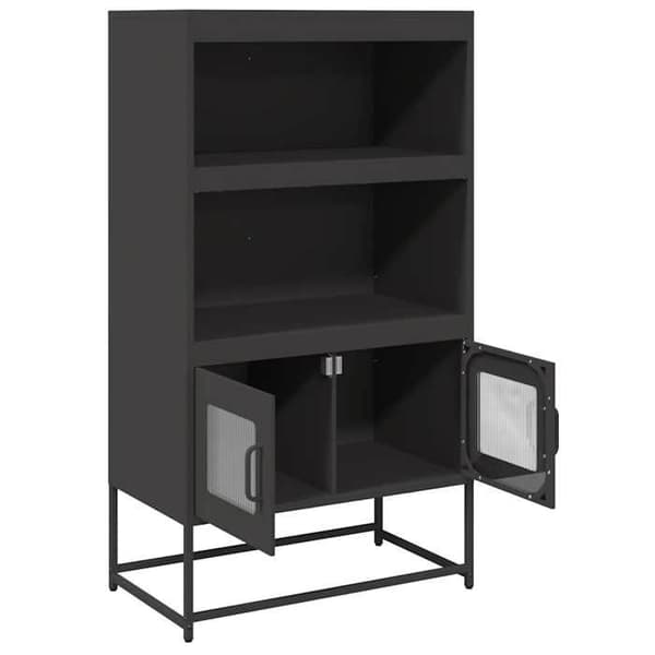 Maison Exclusive - Musta buffet 68x39x123 cm teräksestä