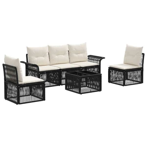 Maison Exclusive - 6-delt have-sofa sæt i sort polyrotin