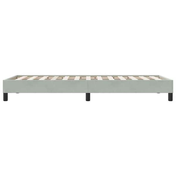 Sengestel - EKSKLUSIV HUS - 90x220 cm - Lys grå velour - Inkluderet lamelbund - Robuste ben Ljusgrått
