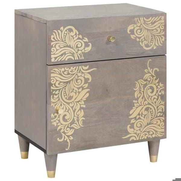 Maison Exclusive - Sängbord med dörr och låda Grå 50 x 33 x 60 cm Grå