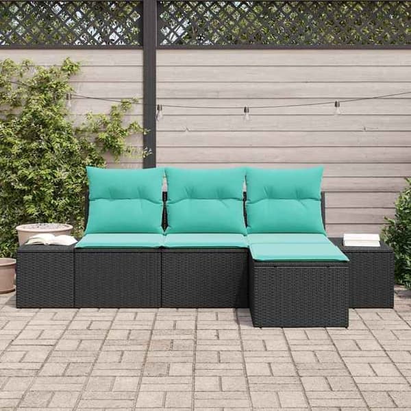 Maison Exclusive - 4-delat soffset svart [syntetiskt]: Poly Rattan
