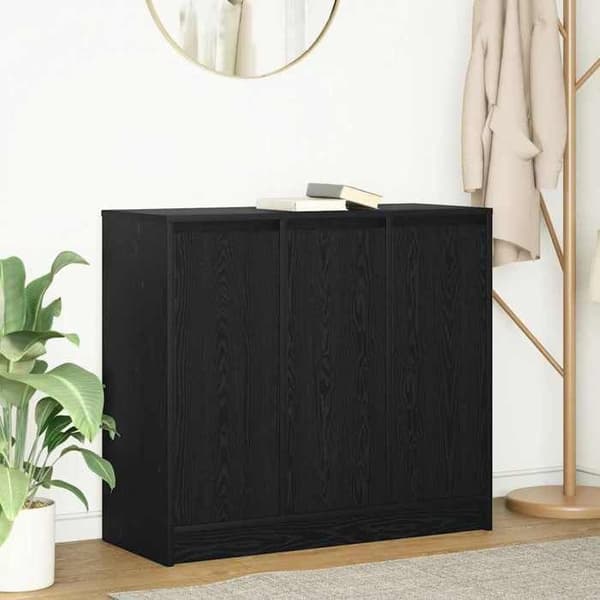 Maison Exclusive - Buffet i sort egetræ 85x34x76 cm i ingeniørtræ