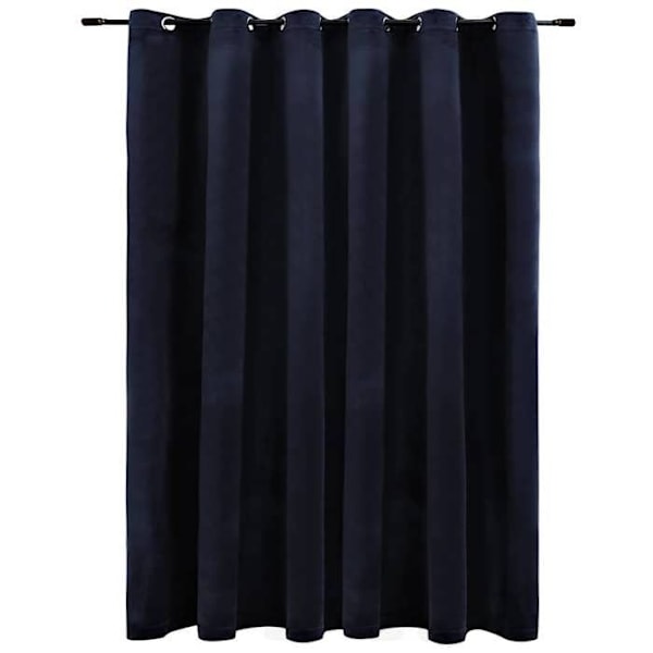 Mørklægningsgardin med metalringe Velour Sort 290x245 cm245 [cm]