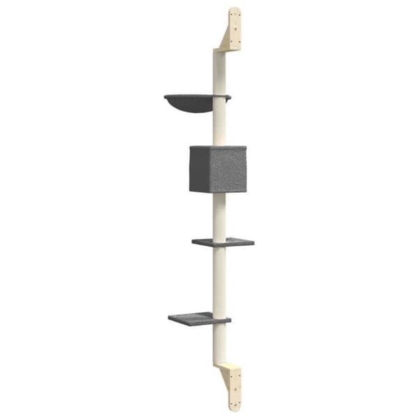 Maison Exclusive - Väggmonterad kattträd med klösträva mörkgrå 187 cm