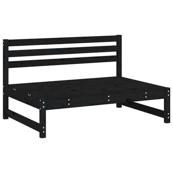 Central have-sofa - EKSKLUSIV HUS - Design med lameller - Massivt fyrretræ - Sort - Modulær Svart