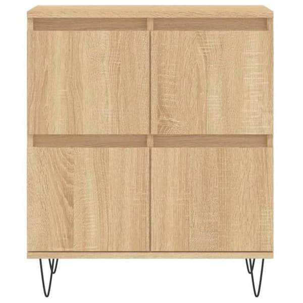 Maison Exclusive - Buffeter 2 stk. egetræ sonoma ingeniørtræ Sonoma ek