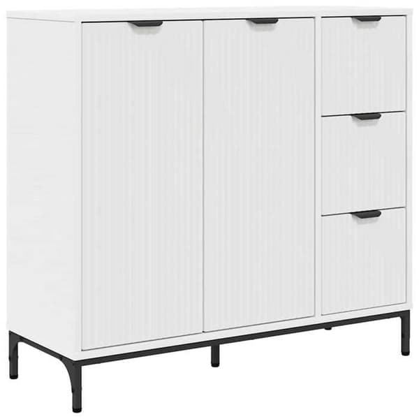 Buffet - EKSKLUSIVT HUS - 89,5 x 33 x 82 cm - Hvid - Ingeniørtræ - Vægmontering mod væltning Vit