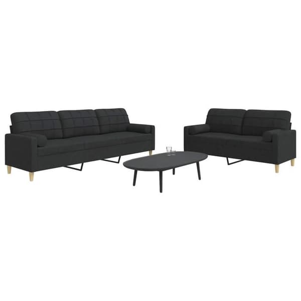 Maison Exclusive - Sæt af 2 sofaer med dekorative puder i sort stof