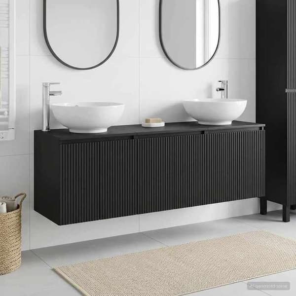 Maison Exclusive - 3 osan musta kylpyhuonekaappisetti