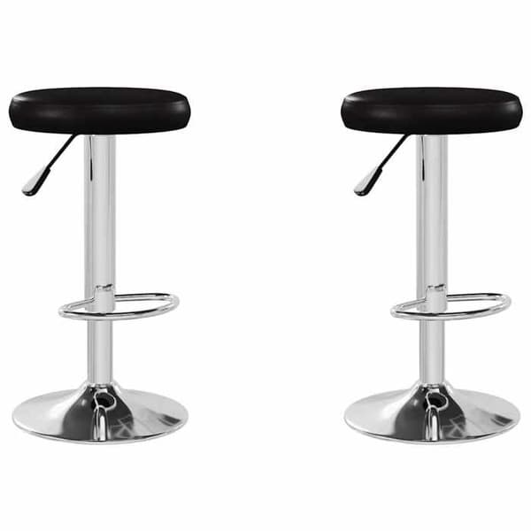 Maison Exclusive - Barstolar set om 2 svart konstläder