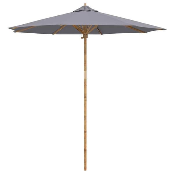 Maison Exclusive - Haveparasol Ø 240 x 260 cm Rund Bambus Mørkegrå