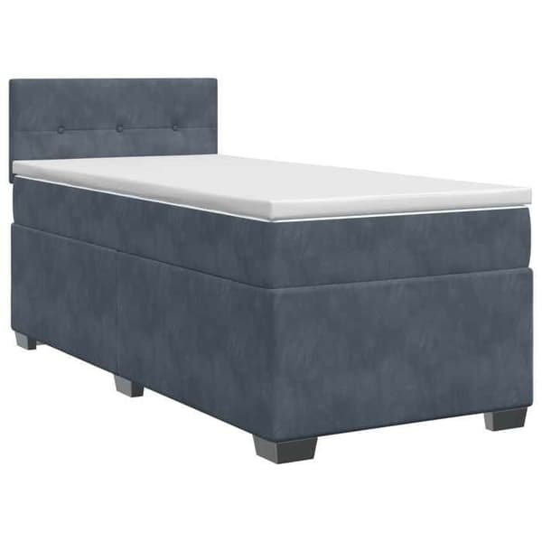 Maison Exclusive - Boxspring-sänky tummanharmaalla patjalla 90 x 190 cm Sametti