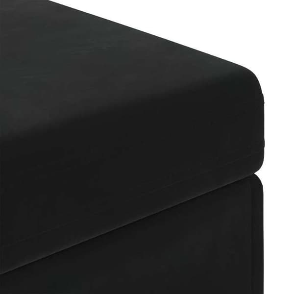 Taburet - EKSKLUSIV HUS - 101x41x40 cm - Sort - Velour & komposittræ - Uden ryg Svart