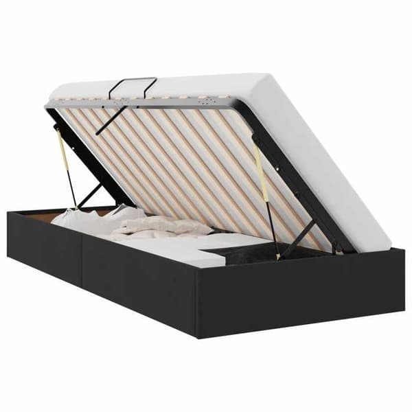 Lys ottoman - MAISON EXCLUSIVE - 90 x 190 cm - Sort - Velour - Hydraulisk opbevaring Svart