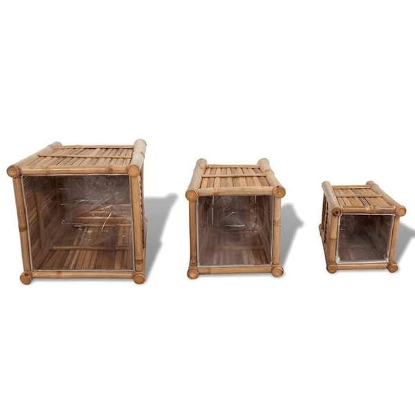 Maison Exclusive - Hissängar i bambu med nylonfoder 3 st