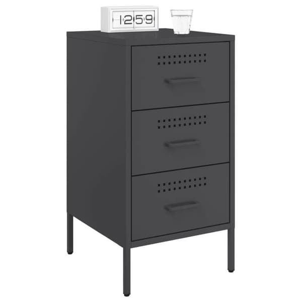 Maison Exclusive - Yöpöydät 2 kpl musta 36x39x68 cm teräs