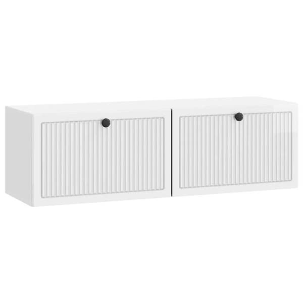 Maison Exclusive - Väggmonterad TV-möbel Väggmontering Vit glansig 98 x 31 x 30 cm