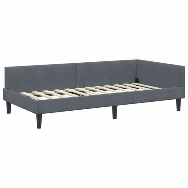Maison Exclusive - Mörkgrå hörnsängram 80 cm x 200 cm Sammet