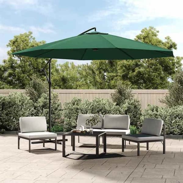 Maison Exclusive - Haveparasol i udhæng 3,5 m grøn