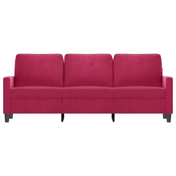 Maison Exclusive - Soffa 3-sits Röd vinröd 180 cm Sammet Röd Bordeaux