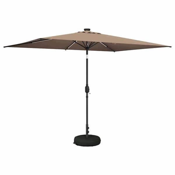 Exklusiv Maison - Trädgårdsparasol med LED-lampor och bas 2 x 3 m Polyester
