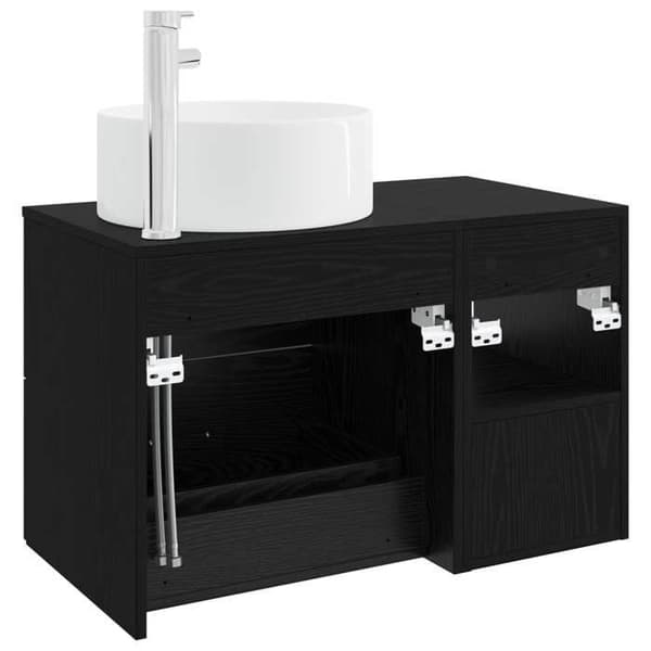 Maison Exclusive - Badmöbelset 2 delar Svart ek