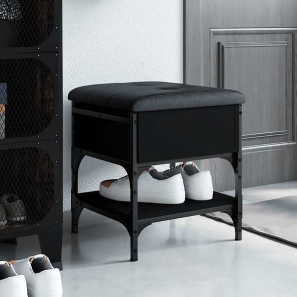 Maison Exclusive - Sort skohylde 42x42x45 cm ingeniørtræ