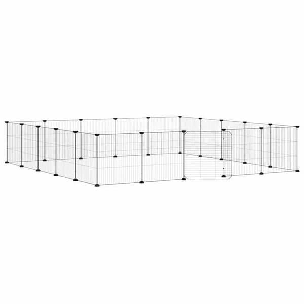 Maison Exclusive - 20-panelers kæledyrbur med sort dør 175x175x35 cm