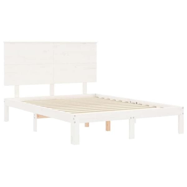Sängram - Exklusivt Hem - Massivt trä - 140 x 200 cm - Vit Vit