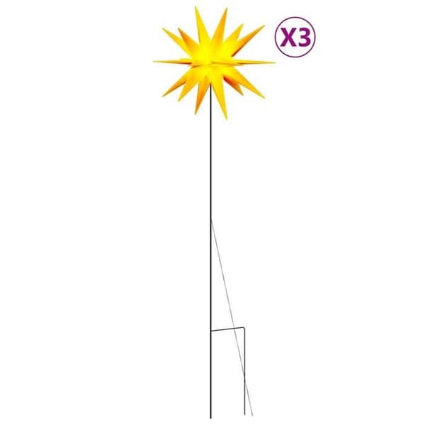 Maison Exclusive - Julbelysning med pinnar 3 st LED vikbar gul 57 cm