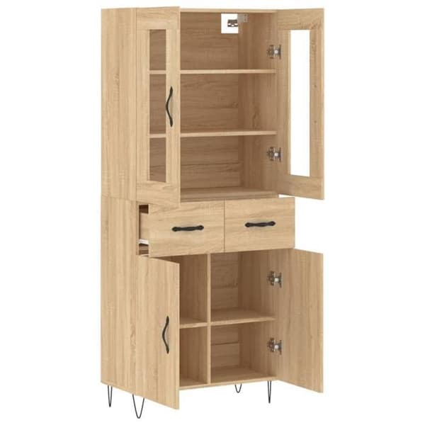 Maison Exclusive - Buffé hög Ek sonoma 69,5x34x180 cm Ingenjörsträ