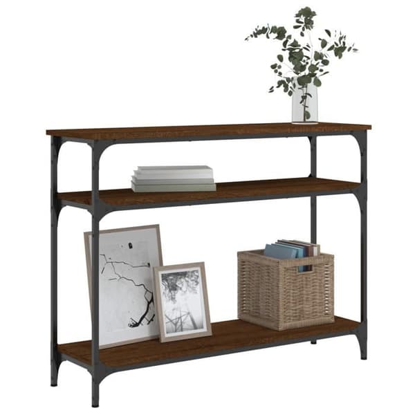 Maison Exclusive - Konsolbord i brunt egetræ 100x29x75 cm i ingeniørtræ