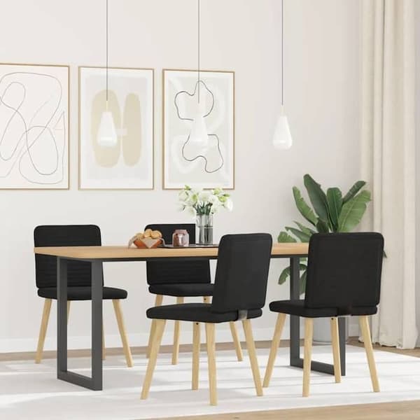 Maison Exclusive - Matstolar set om 4 svart tyg