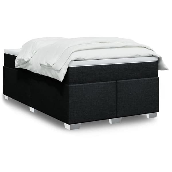 Maison Exclusive - Seng med lameller og madras Sort 120x200 cm Stof