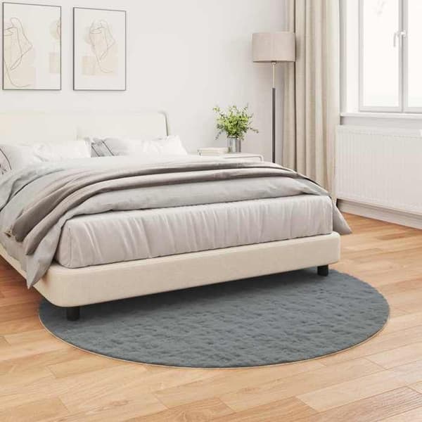 Matto - MAISON EXCLUSIVE - OLITE - Liukumaton - Tekokarva polyesteri - Pyöreä Ø200 cm antracit