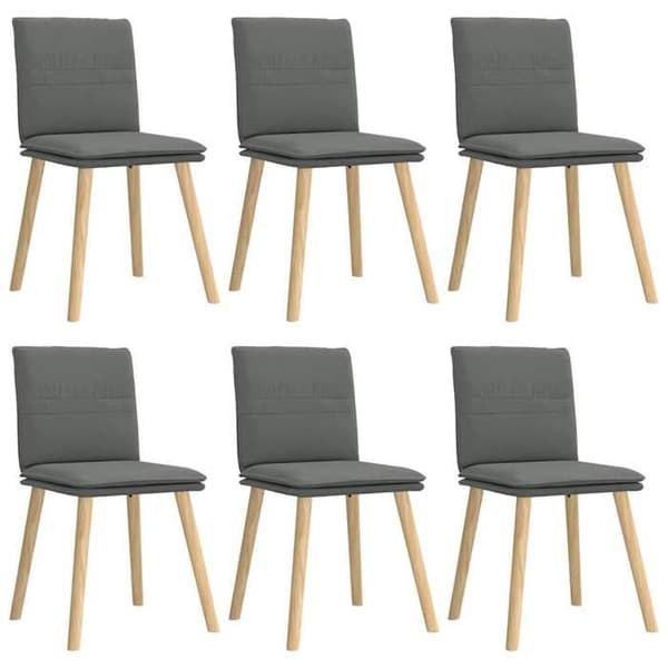 Maison Exclusive - Spisestole sæt af 6 mørkegrå stof