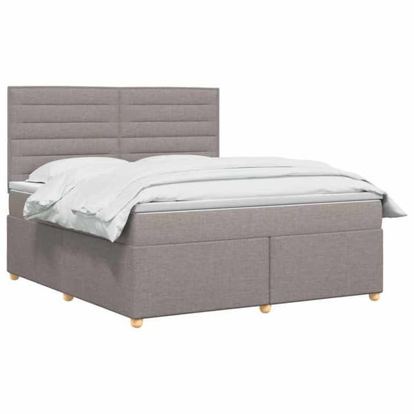 Maison Exclusive - Boxspring säng med madrass Taupe 140 x 200 cm Tyg Mol