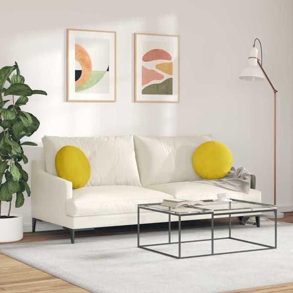 Maison Exclusive - Sittkuddar 2 st Gul Ø 40 x 13 cm Sammet Gul
