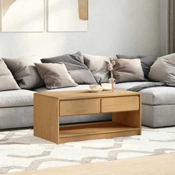 Maison Exclusive - Soffbord SAUDA ek 99x55x45 cm massiv furu