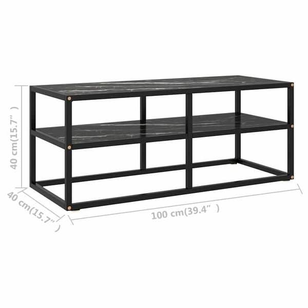 Maison Exclusive - Sort TV-møbel med sort marmor glas 100x40x40 cm Svart
