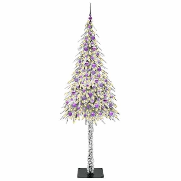 Maison Exclusive - Vit Julgran 210 cm PE och Stål Vit (varm vit ljus)