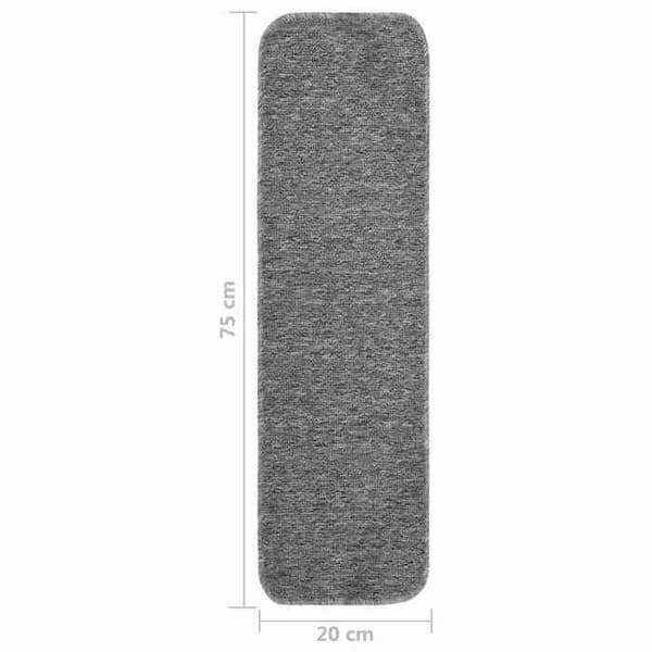 Maison Exclusive - Halkfria trappmattor 15st 75x20cm Grå Rektangulär