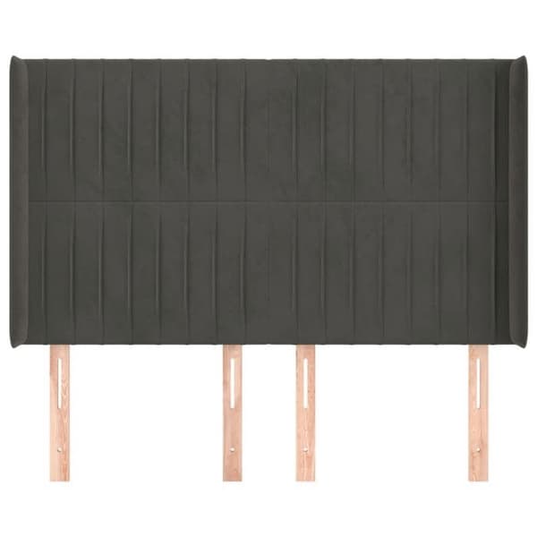 Maison Exclusive - Päätylevy korvilla Tummanharmaa 147x16x118/128 cm Sametti Mörkgrå